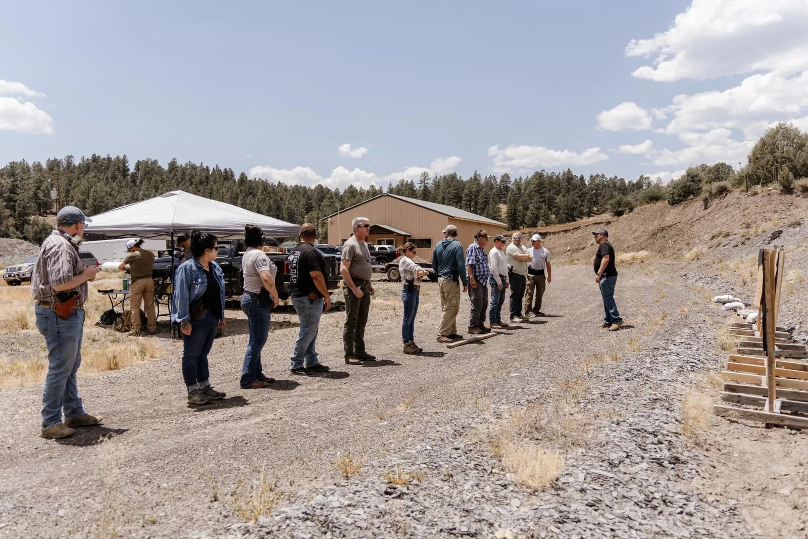 Students on the range during a Right to Bear class