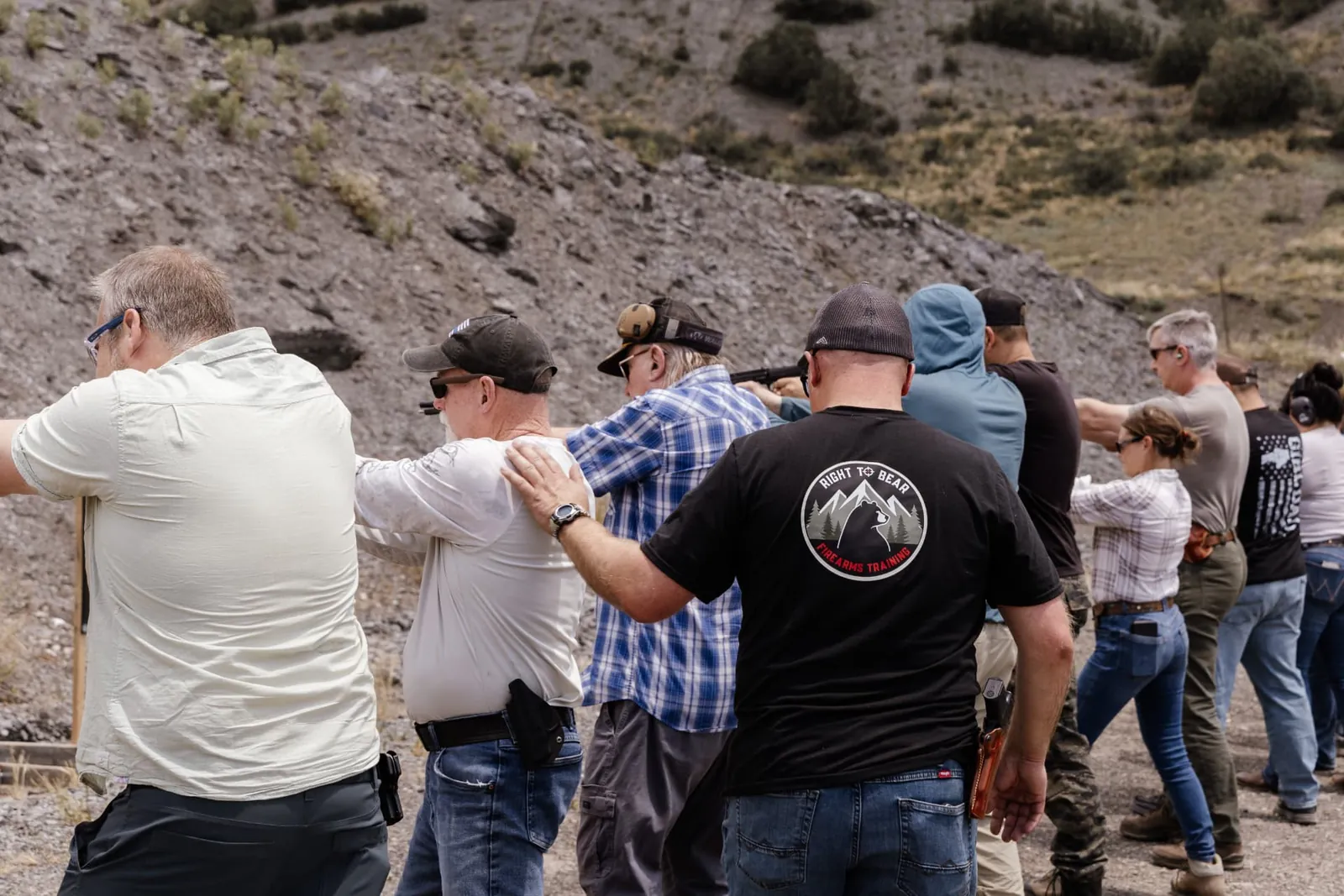 Students on the range during a Right to Bear class