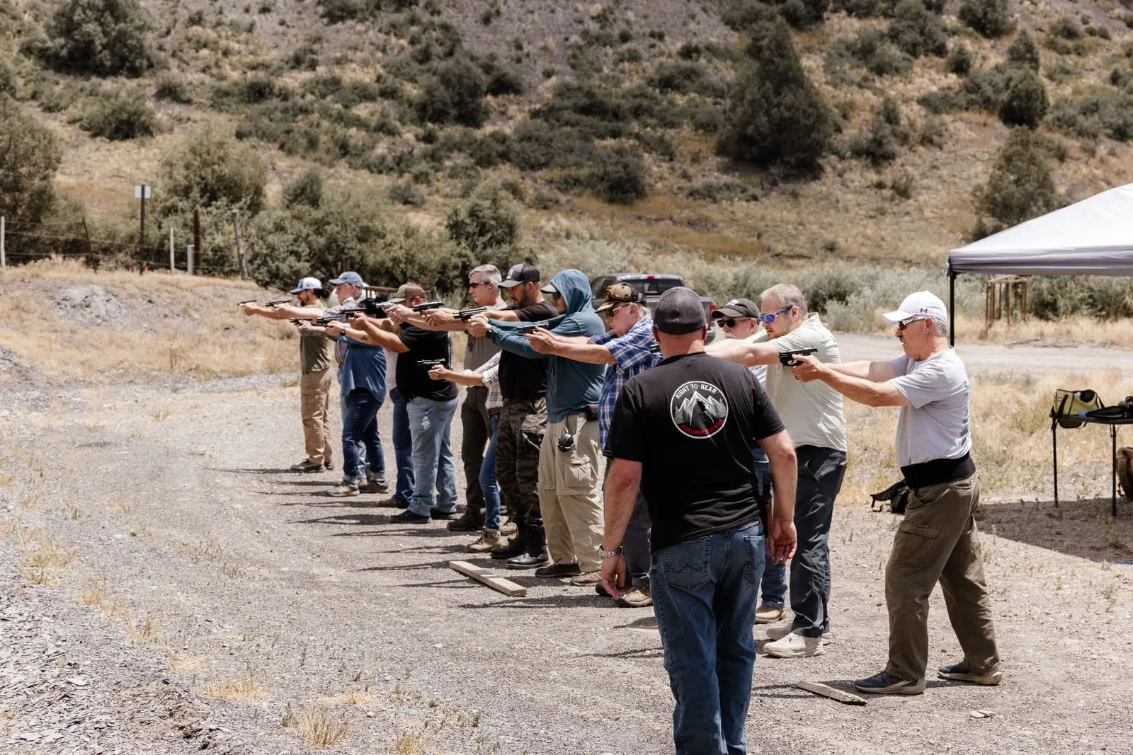 Students on the range during a Right to Bear class