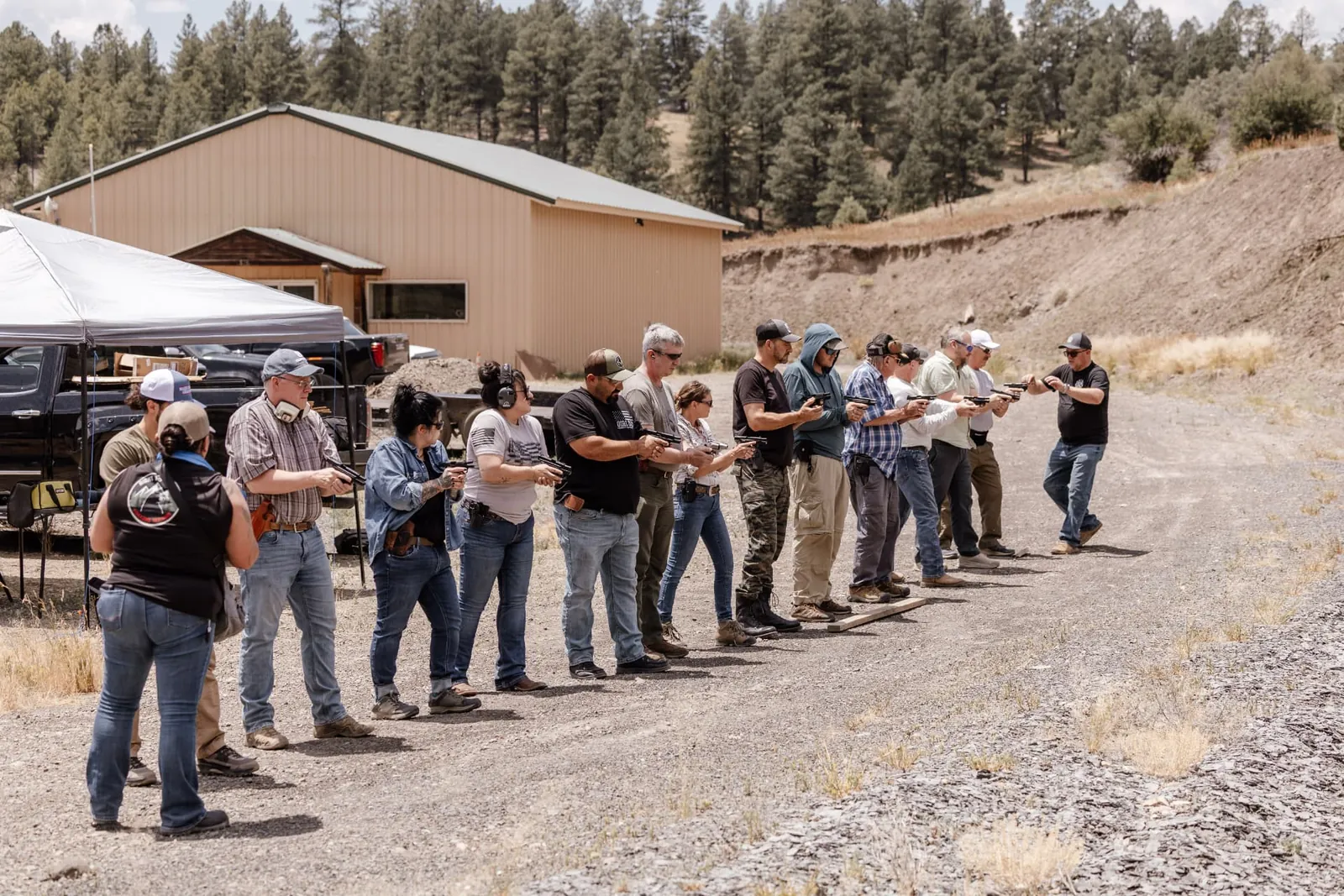 Students on the range during a Right to Bear class