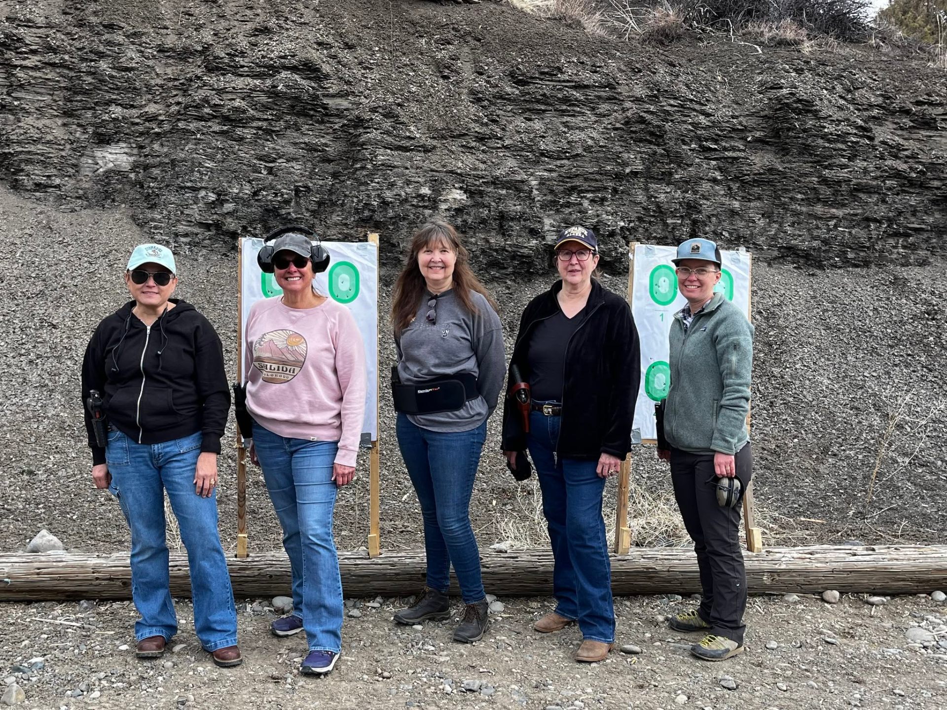 A women's CHP class together after a clean range day