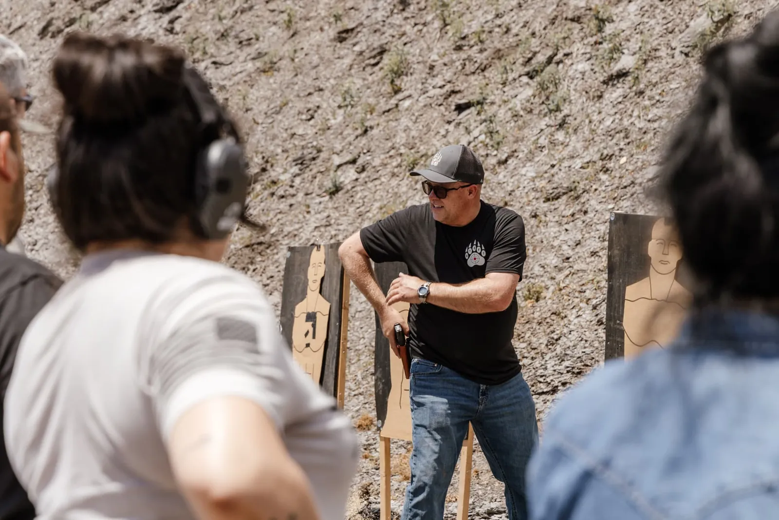 Students on the range during a Right to Bear class